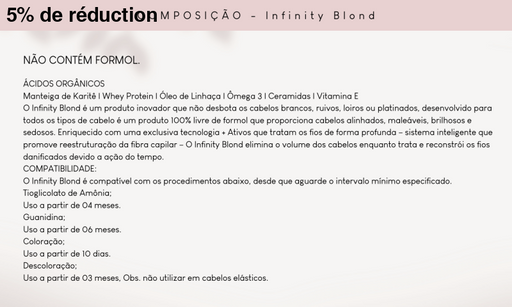 Lissage Infinity blond 1 L - Ana Paula Carvalho