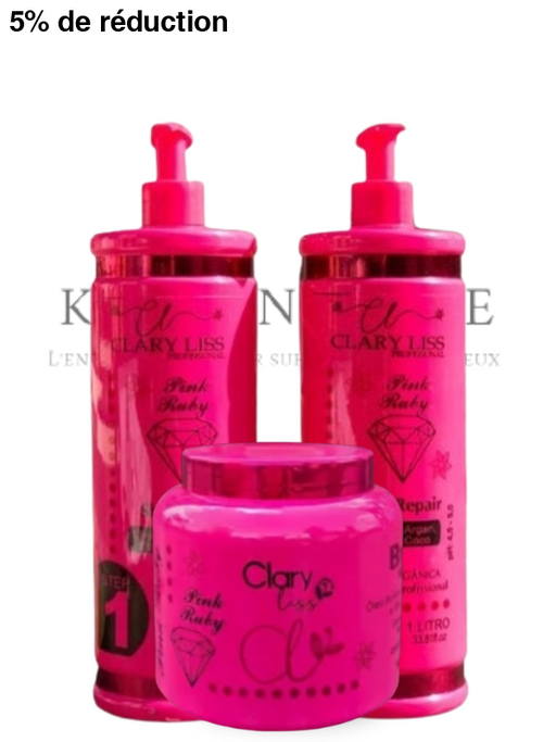 Pack Lissage et Botox Capillaire Pink Ruby - Clary Liss -