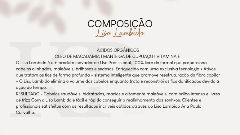 Pack Lissage Liso Lambido 1 l - Ana Paula Carvalho