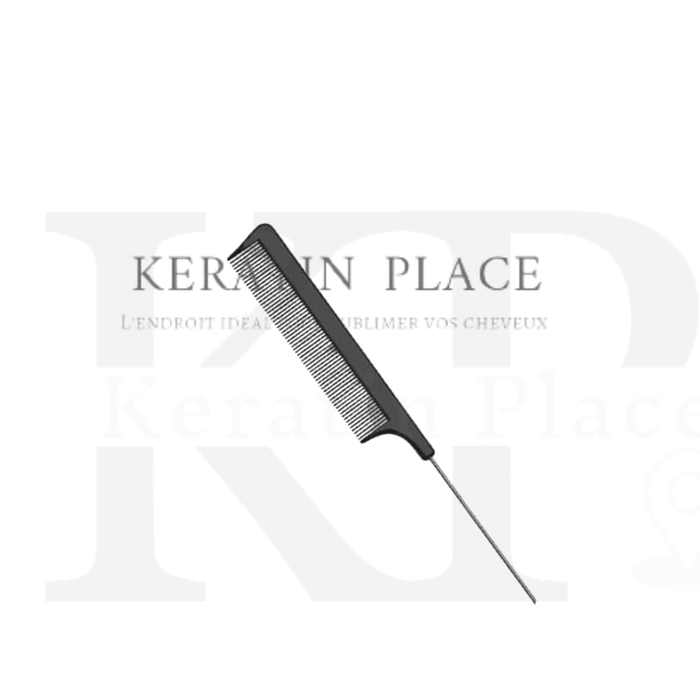 Keratin Place - Peigne professionnel à dents fines et tige métallique