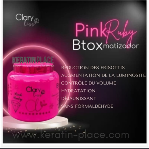 Soin Capillaire B -Tox Pink ruby 1 Kg - Clary liss - Keratin PlaceBotox lissant